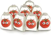 I Love You from My Head Tomatoes Drawstring Gift Bags 8 PCS Muslin Bag Cotton Gift Wrap Pouches Sachet Empty Small Cloth Drawstring Bags Pouch for Cooking Tea Jewelry Weeding 6.7x4.9 Inch