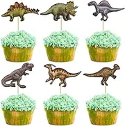 36Pcs Dinosaur Cupcake Toppers Roar Jurassic Dinosaur Cupcake Picks Dino Cake Decorations for Kids Boys Dinosaur Theme Birthday Babyshower Party Decorations