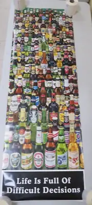 ROLLED 2002 BEER BOTTLES DIFFICULT DECISIONS COLLEGE DOOR POSTER PYRAMID CPP0273