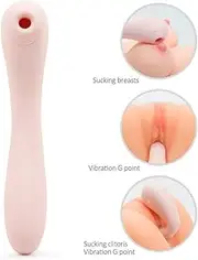 Woman Sucker Toys with Multi Suction + 7 Vibration Modes Tongue Stimulator Sucking Labia Nipple Sucker Oral Sucking for Woman Toys Manual Waterproof Silicone
