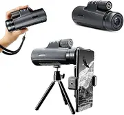 Monocular Telescope for Smartphone, High Powerful Monoscope Can Be Used in Water, Monoculars Binoculars for Adult, Waterproof Spotting Scopes for Bird Watching Little Surprise