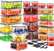 24 Pack Food Storage Container Set - Leak Proof Lunch Boxes for Home & Kitchen Organization