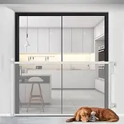 Retractable Baby Gate Durable Portable Mesh Gate Easy Installation 86CM Tall Stretches 180CM Wide for Large Stairs Retractable Dog Gates for Doorways Stairs Indoor Outdoor(White,86CMx180CM)