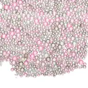 Iridescent Tiny Glass Bubble Beads, Φ0.4-3mm 20g No Hole, Gray Pink,2pcs