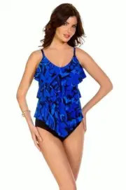 New Magicsuit Miraclesuit Tankini Rita 10 40 Blue Jasmine Tiered Two Piece