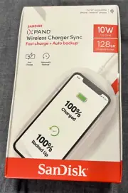 SanDisk Ixpand Wireless Charger With Device Backup 128GB for iPhone & Android