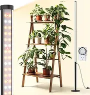 Barrina T10 Pro Standing Plant Light with Timer, 42W, 169 LEDs, Full Spectrum Vertical Grow Lights for Indoor Plants, Wide Coverage, 120cm to 170cm Height with Foot Switch, Flowering and Tall Plant
