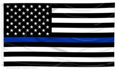 Quality Thin Blue Line American Police Flag 2X3' FADE Resistant Stars & Stripes
