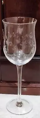 4 Lenox Heather Pattern Clear Crystal Wine Glasses Tulip Shape New