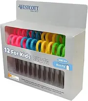 Westcott School Left and Right Handed Kids Scissors, 5" Blunt, Pack of 12, Assorted