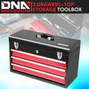 20.4" 3 Drawers Flat Top Steel Portable Hand Carry Multiple Storage Tool Box Red