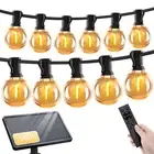 50ft Solar String Lights with Remote, 25+1 LED Bulbs Patio Lights Outdoor Wat...
