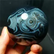 TOP 390G Natural Polished Banded Agate Crystal Sphere Ball Healing WD896