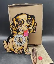 Vtg PUPPY with MOVING EYES Wood CUCKOO CLOCK Helmut Kammerer Germany 9.5" NIB