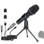 Dynamic Microphone, USB/XLR, Cardioid Studio Mic Kit with Volume Knob, Ideal ...