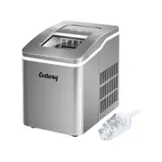 Costway 1.5L Portable Ice Maker 12kg/Day Ice Cube w/Scoop, Sliver
