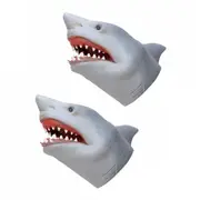 2PK Schylling Stretchy Shark Hand Puppet Kids Fun Pretend/Role Play 15cm Toy 5y+