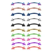 Eyebrow rings Surgical steel Ion Plated 16 Gauge with spikes cones pack of 10
