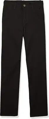 IZOD Boys' School Uniform Twill Khaki Pants, Flat Front & Comfortable Waistband