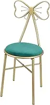 Bow Back Makeup Chair Stylish Vanity Stool with Backrest for Living Room Bedroom Minimalist Upholstered Design for Beauty Grooming Tasks