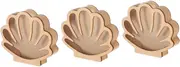 Luxshiny 3pcs Wooden Storage Box Display Case Shells Seashell Displaying Holder Small Shadow Case Portable Shadow Case Wood Shadow Case Versatile Seashell Holder Shadow Boxes Khaki