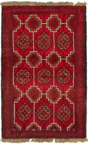 Vintage Hand-Knotted Area Rug 3'7" x 5'5" Traditional Wool Carpet