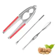 Stainless Steel Nut Crackers with 2 Pcs Picks Seafood Cracker Walnut Opener Tool
