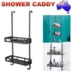 2 Tiers Stainless Steel Over Door Shower Caddy Rack Organizer Holder Shelf Bath