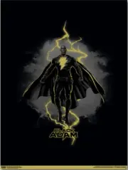 "BLACK ADAM" GOLD-FOIL ART PRINT #5/250 ONLY DWAYNE "THE ROCK" JOHNSON