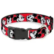Mickey Expressions Red/Black/White Plastic Clip Collar, Narrow Medium/7-13"
