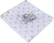 Queen Size Flat Bed Sheets Only Cotton Purple Floral Pattern Top Sheets Easy Care Soft Flat Sheet