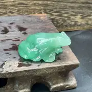 Natural Green Aventurine Quartz Crystal Stone Frog Carved Healing Wealth Statue