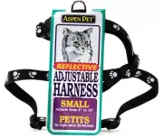 Aspen Pet Reflective Adjustable Cat Harness Black Small Adjusts From 8-16 Inch