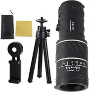 Monocular Telescope for Smartphone | 16X52 Handheld Monocular Telescope,Portable Lightweight Optical Device for Learning and Exploration, Hunting Hiking Camping Outdoor Activities