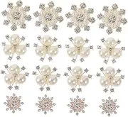 [Minkissy] Diy Jewelry Charms Set 40pcs Bridal Headpiece Charms Rhinestone Embellishments Flatback for Wedding