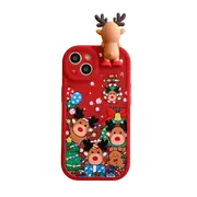 Red iPhone 15 plus Christmas Gift 3D Cute Phone Case Cover