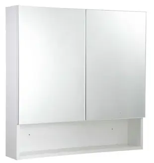 雙門鏡櫃 鏡箱 PVC發泡板(好收納) 極簡風浴室鏡櫃 衛浴化妝鏡 尺寸：長70*寬15*高80cm