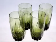Anchor Hocking CENTRAL PARK IVY GREEN Swirl Highball Iced Tea Glass - Set Of 4