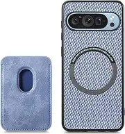 [RUNGOS] for Google Pixel 9 Pro XL Case Magsafe, with Magnetic Wallet & Card Holder (Carbon Fiber Texture) [Wireless Charging] [10Ft Drop Tested] Shockproof for Google Pixel 9 Pro XL Wallet Case 2024
