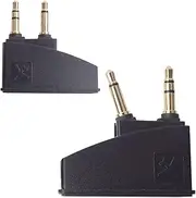 2 Packs QC35 II Airplane Adapter Audio Stereo Jack Compatible with Bose QuietComfort 2 QC3 QC15 QC25 QC35 QC45 SoundLink SoundLinkII AE2 AE2i AE2W and More Headset with 3.5mm Golden Plated Jack Plugs