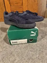 Puma Blue Suede Shoes Mens 4.5 Retro 80s 90s Streetwear Hip Hop Skate Athleisure