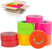 Adirpro 12 Pack Fluorescent Flagging Tape - Multipurpose Neon Marking Tape - Gre