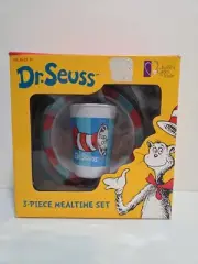 2000 Kohls Cares Dr. Seuss The Cat The Hat 3-Piece Meal Set Plate Bowl Cup ~ C73