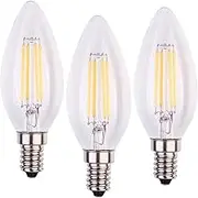 FEILEMAN 3 Pack E14 Candle LED Light Bulb,Small Edison Screw Filament E14 LED Vintage 5W (Replacement for 45 Watt) Candelabra Base Light Bulb, 2700K Warm White C35 550Lm Not Dimmable Chandelier LED