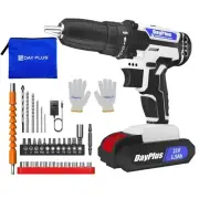 21v Cordless Power Drill Combi Driver Electric Screwdriver Tools Kit,2 Variab...