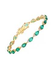 Diana M. Fine Jewelry 18K 6.91 ct. tw. Diamond & Emerald Bracelet