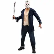 Jason Voorhees Blue Deluxe Friday The 13th Horror Halloween Mens Costume