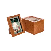 Nicola Spring Acrylic 3D Box Photo Frames with 4" x 6" Mounts - 5" x 7" - Dark Wood - Pack of 5
