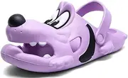 [ANYUETE] Kids Clogs Boys Girls Cute Cartoon Dog Sandals Slip-On Slippers Slides Shoes(Toddler/Little Kid/Big Kid), Purple, 1 Big Kid