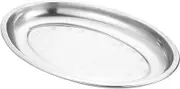 UTHCLO Stainless Steel Oval Serving Plate Dish for Appetizers Desserts Entrees for Parties Bbqs Family Gatherings Restaurants Unique Design for Grilling Fish Seafood